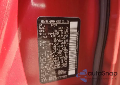 2009 Nissan Cube Base z USA, uszkodzony, nr VIN JN8AZ28R39T127799